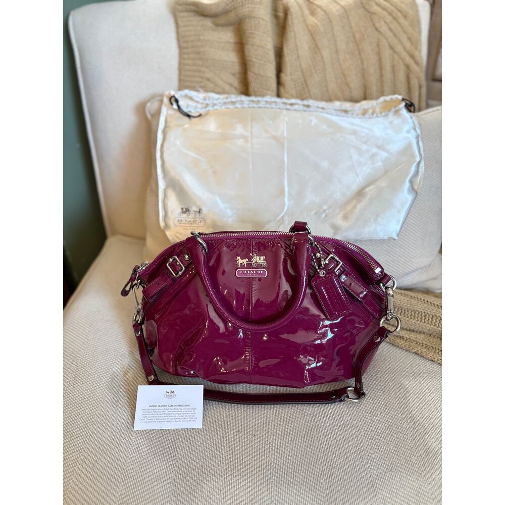 Madison Sophia Satchel Patent Leather Berry 15921